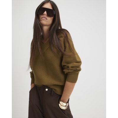 Cotton V Neck Jumper