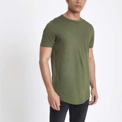 green-curved-hem-longline-t-shirt-river-island