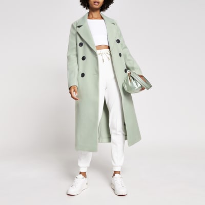 river island double breasted coat