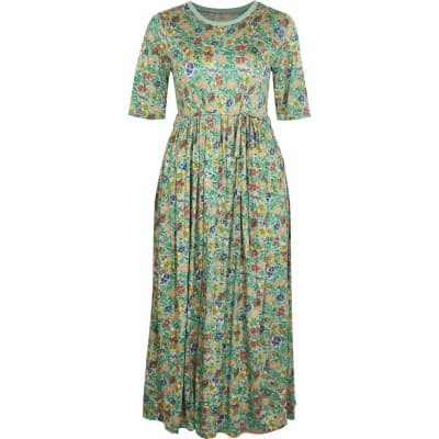 Green floral maternity midi dress River Island