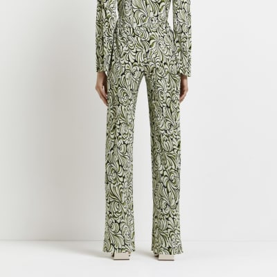 green plisse trousers