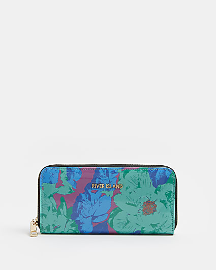 Green floral purse