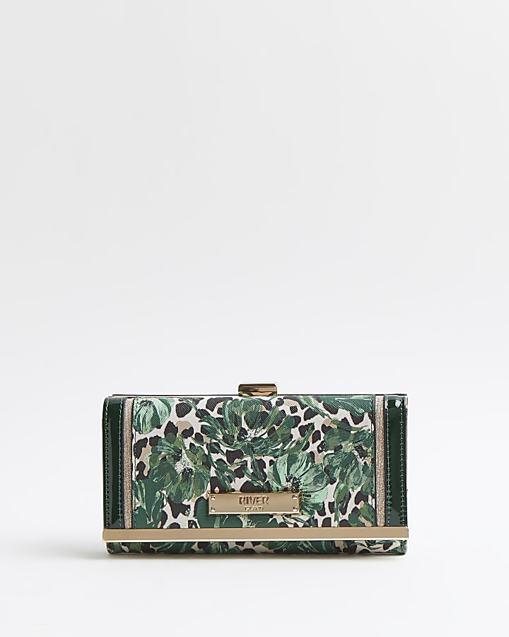 Green floral purse