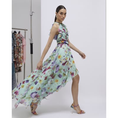 Robe D'été Fleurie River Island - Taille 6 - Coupe Bodycon - Multicolore - Neuf Sans étiquette