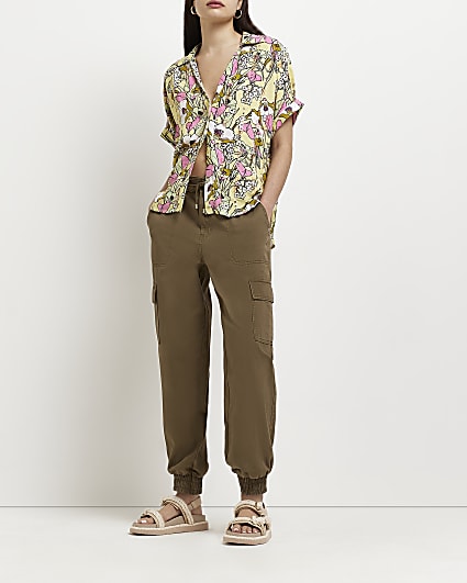 Green floral squin shirt