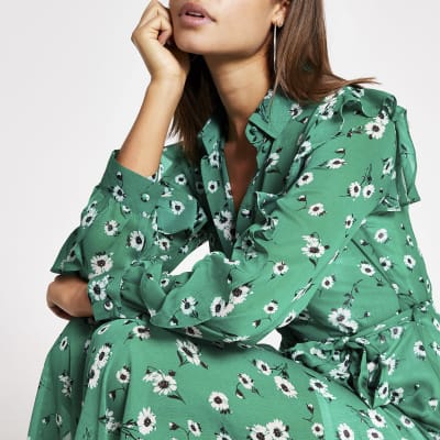 green shirt maxi dress