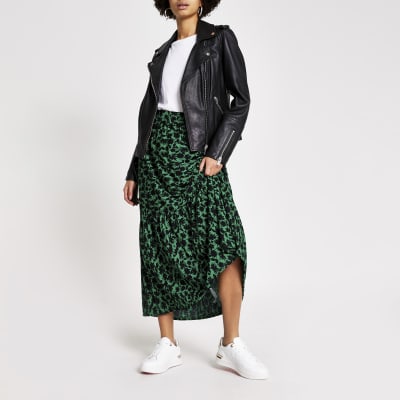 green maxi skirt uk