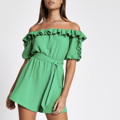 river island ruffle playsuit