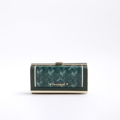 Green Geometric Monogram Purse