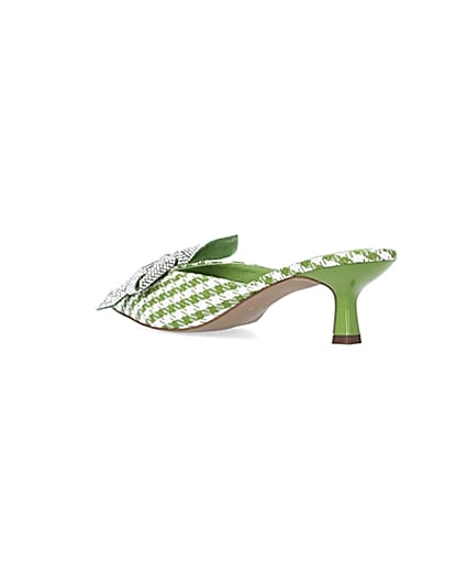 360 degree animation of product Green gingham heeled shoes frame-6