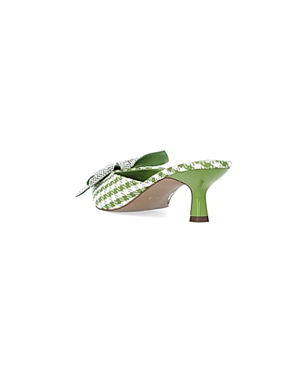 360 degree animation of product Green gingham heeled shoes frame-7