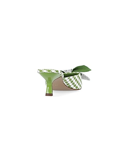 360 degree animation of product Green gingham heeled shoes frame-10