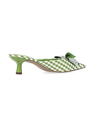 360 degree animation of product Green gingham heeled shoes frame-13
