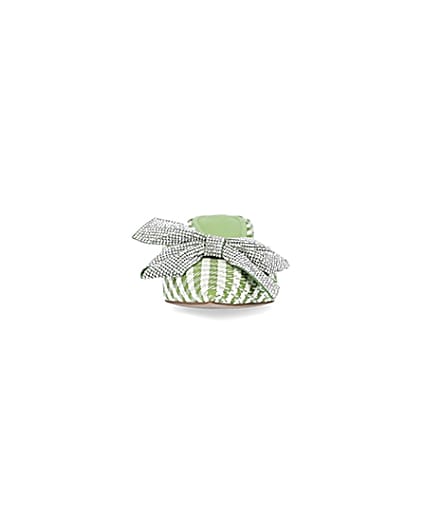 360 degree animation of product Green gingham heeled shoes frame-21