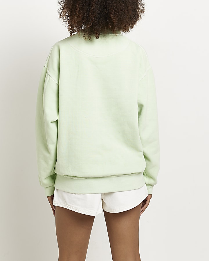 Green graphic oversized sweatshirt
