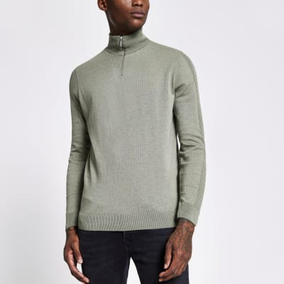 river island green jumper