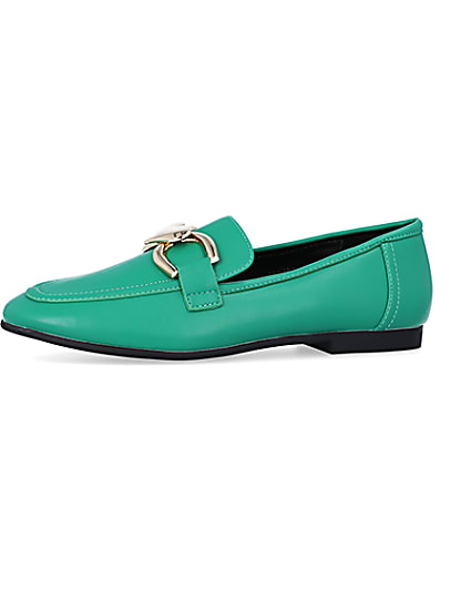 360 degree animation of product Green heart chain loafers frame-2