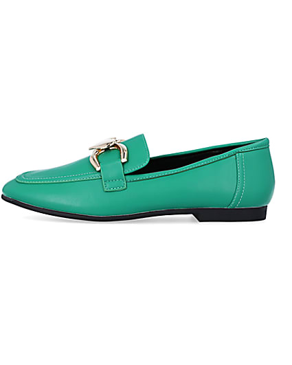 360 degree animation of product Green heart chain loafers frame-3