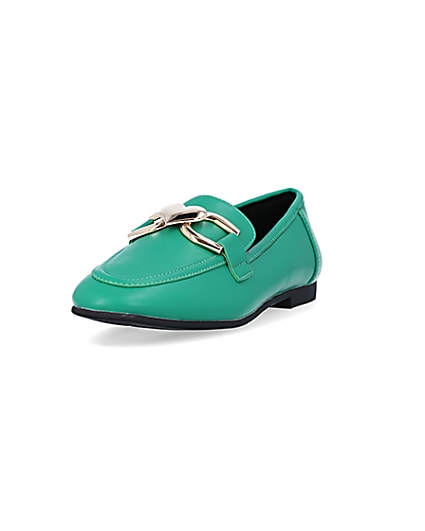360 degree animation of product Green heart chain loafers frame-23