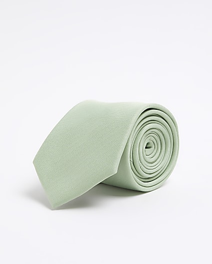 Green herringbone core tie