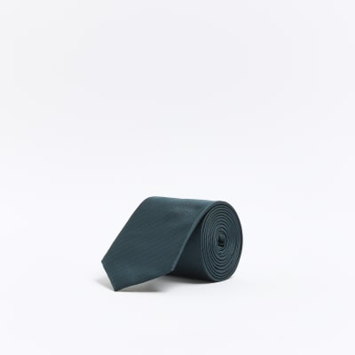 Green Herringbone Tie River Island