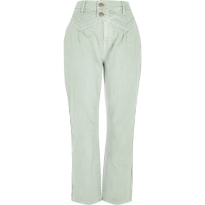 river island green jeans