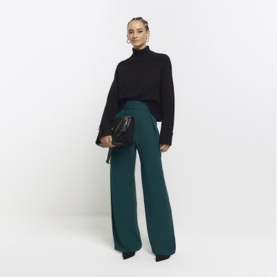 High Waisted Wide Leg Trousers