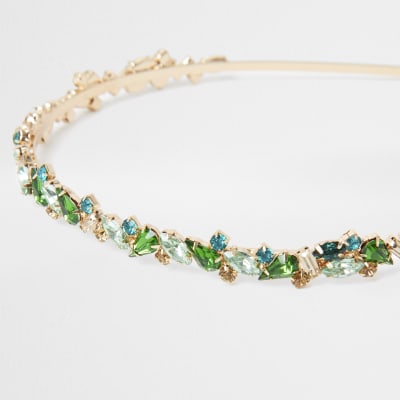 Green Jewelled Metal Headband