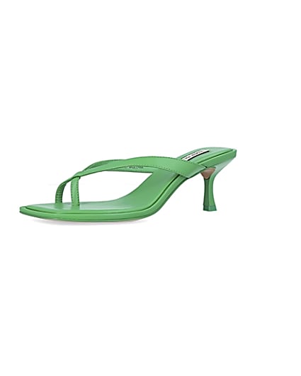 360 degree animation of product Green kitten heeled mules frame-1