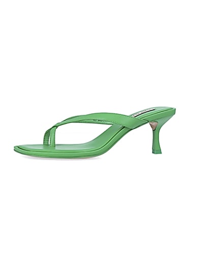 360 degree animation of product Green kitten heeled mules frame-2