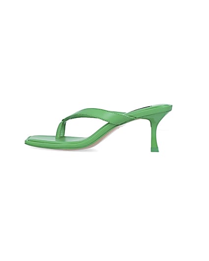 360 degree animation of product Green kitten heeled mules frame-4