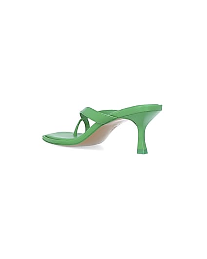 360 degree animation of product Green kitten heeled mules frame-6