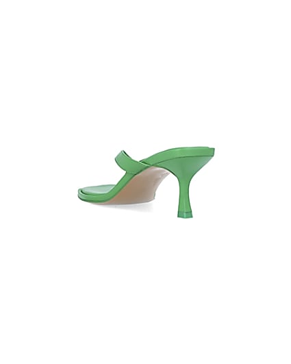 360 degree animation of product Green kitten heeled mules frame-7