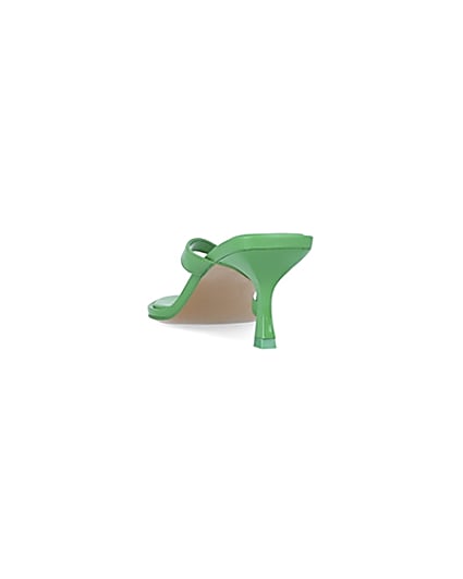 360 degree animation of product Green kitten heeled mules frame-8