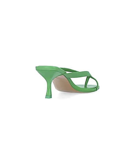 360 degree animation of product Green kitten heeled mules frame-11