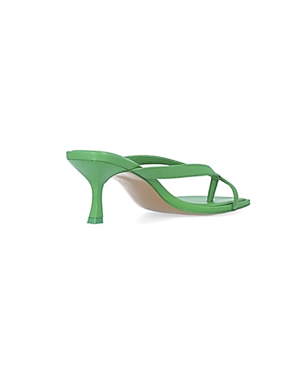 360 degree animation of product Green kitten heeled mules frame-12