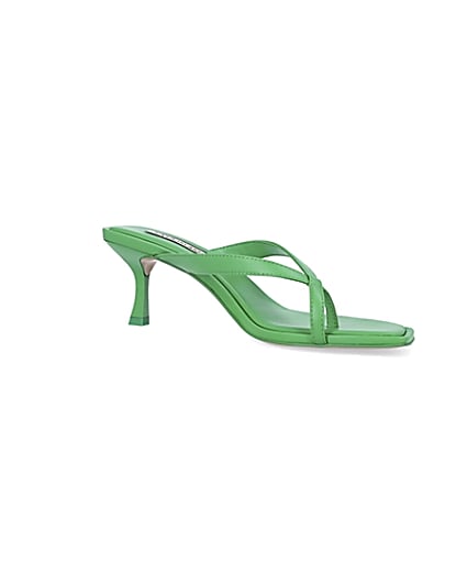 360 degree animation of product Green kitten heeled mules frame-17