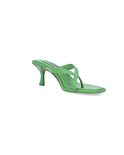 360 degree animation of product Green kitten heeled mules frame-18