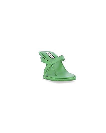 360 degree animation of product Green kitten heeled mules frame-20