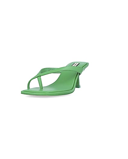 360 degree animation of product Green kitten heeled mules frame-23