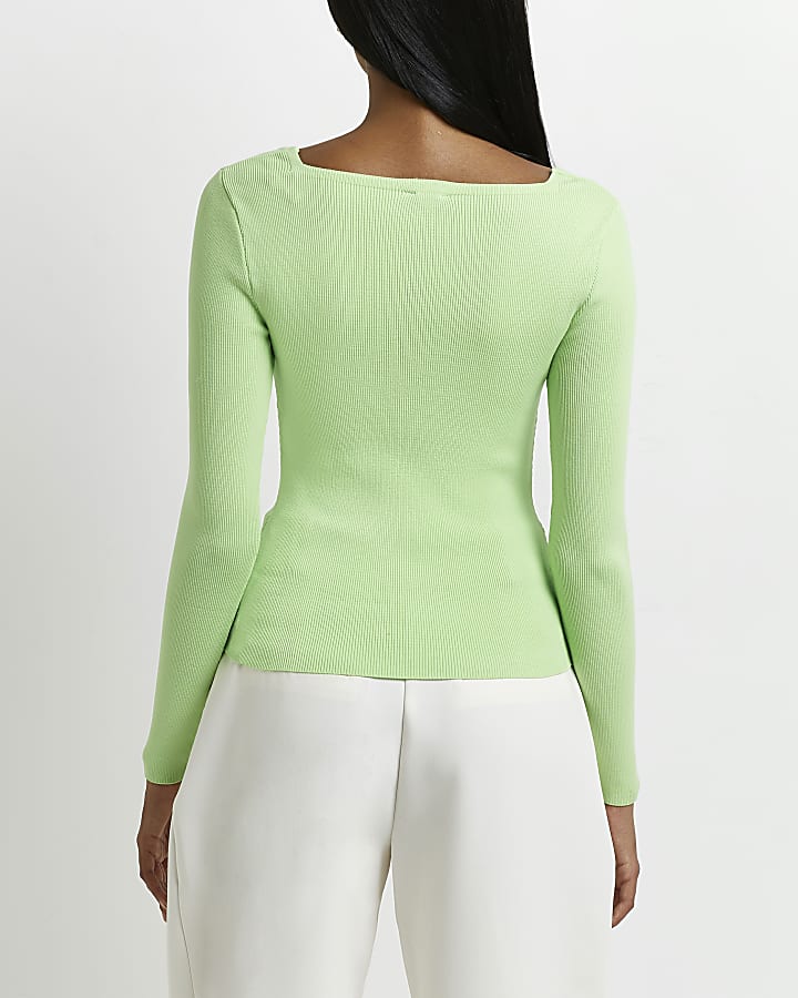 Green knitted top