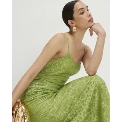 river island green lace dress Buy River Island Green Lace Hybrid Drape Maxi Dress from Next USA