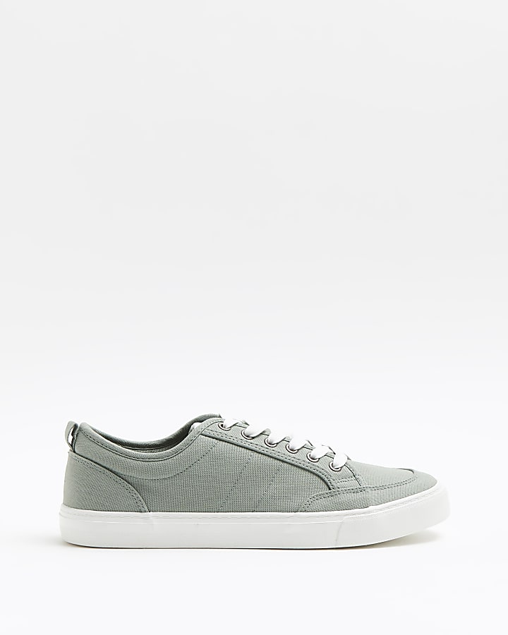 Green lace up plimsolls