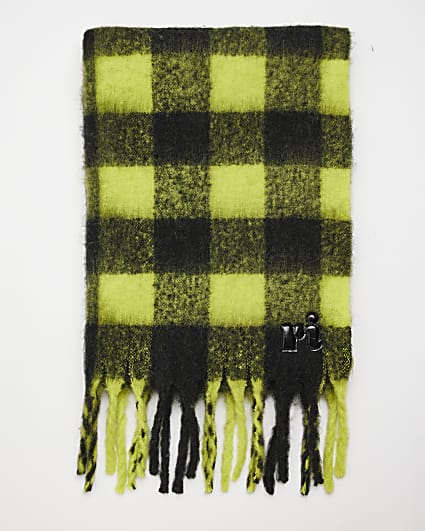 Green lightweight check scarf
