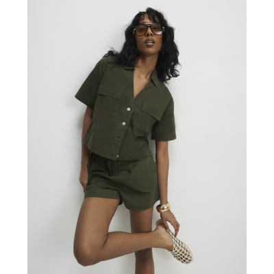 green emerald velvet dress orSlow U.S ARMY 2 POCKET CARGO SHORTS main image 1