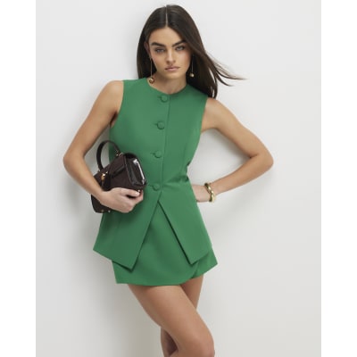 Green Longline Waistcoat