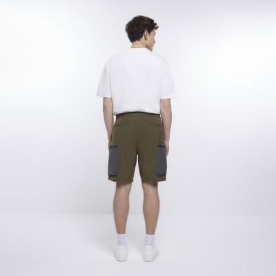 Green loose fit utility cargo shorts River Island
