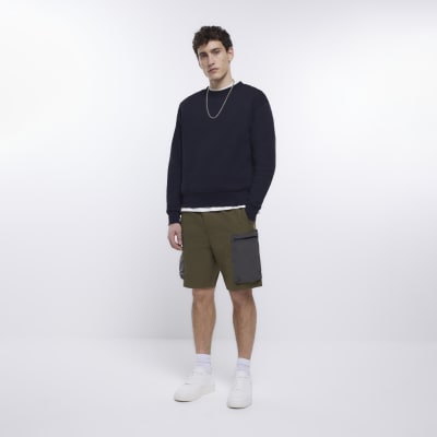 Green loose fit utility cargo shorts | River Island