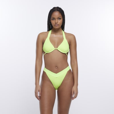 Green low rise bikini bottoms | River Island