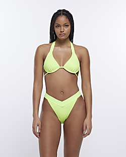 Green low rise bikini bottoms